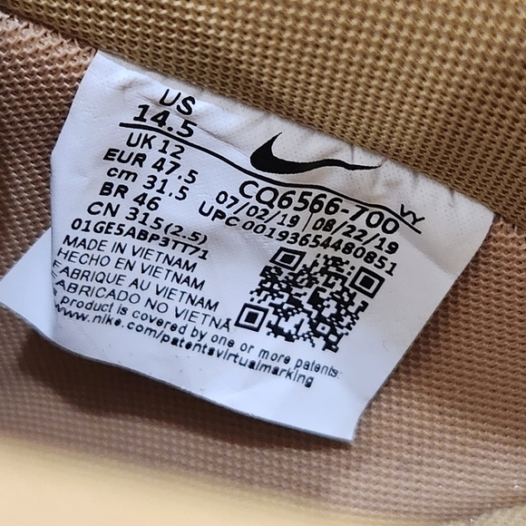 Nike Air, Air Force 1 Metallic Gold-White CQ6566-700 Sneakers, US Men's 14.5 - Picture 8 of 9